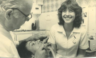 A vintage dental scene from the early days of the practice
